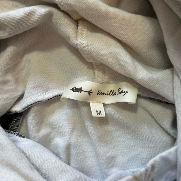 Vanilla Bay Floral Print Double Hoodie Sweater with Charcoal Sleeves - Picture 2 of 10